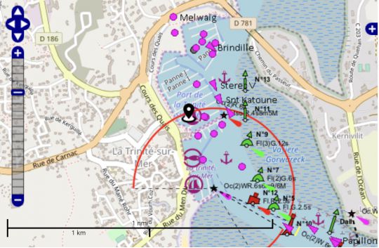 Cartographie OpenSeaMap pour les fiches de port Bateaux.coom