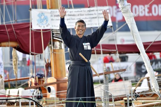 Kojiro au départ du Vendée Globe 2016