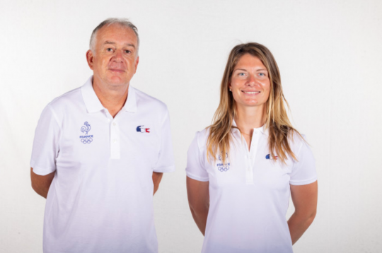 Marie Bolou et son coach François Husson © Robin Cristol / FFvoile
