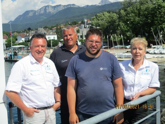 L'équipe du port d'Evian-lés-bains, quatre professionnels au service de leur port 12 mois par an