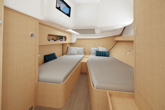Possibilité d'avoir deux lits simples dans les cabines arrière