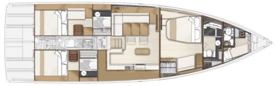 Plan d'aménagement du Jeanneau Yachts 55