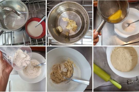 La préparation de la pâte en plusieurs étapes