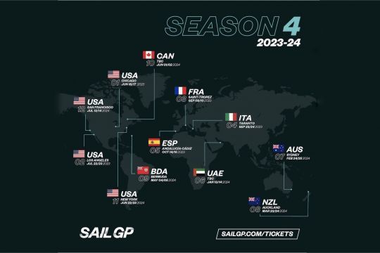 Carte et calendrier du Sail GP © Sail GP