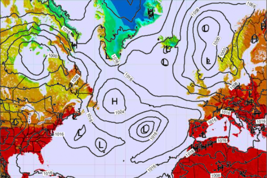 Les températures fraîches du nord de l'Atlantique
