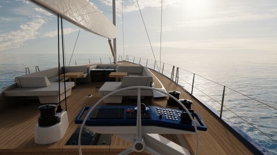 Le cockpit du Swan 80