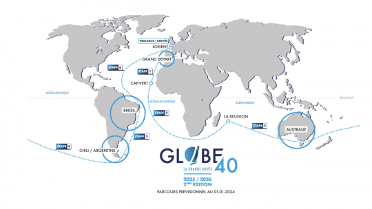 Le parcours prévisionnel de la Globe40