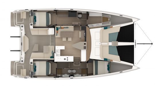 The Nautitech 48 open benefits from a modular interior