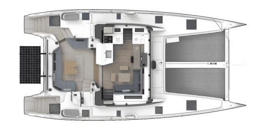 The Outremer 52 is available in 3 or 4 cabin versions