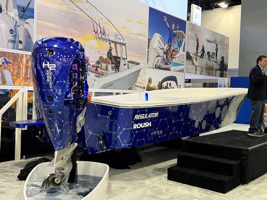 Yamaha revealed a powered hydrogen outboard