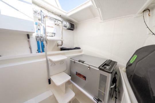 The Aquila 42 also features a huge storage area that can be converted into a living area