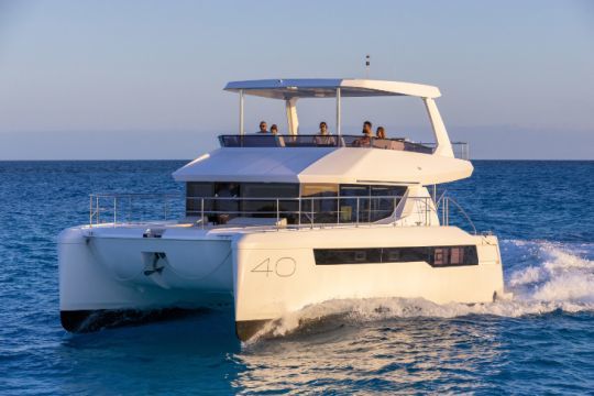The Leopard 40 PC is a pure motorboat, not a modified sailboat.