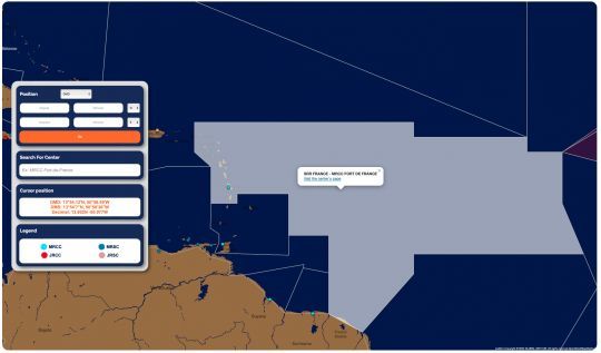 En cliquant sur la zone, on voit le nom du pays dont elle dépend