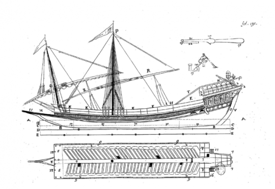 "Explication des termes servans à la description d'une Galere et de son équipage", par Dassié