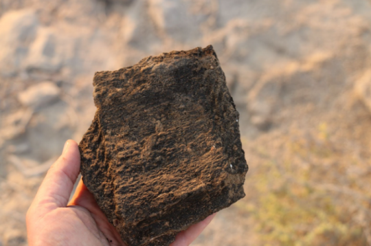 Bitume avec des empreintes de corde découvert par les archéologues d'Abu Dhabi sur l'île d'Umm an Nar © Emily Harris, Zayed National Museum