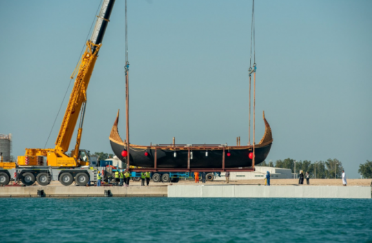 Magan pendant les essais en mer au large d'Abu Dhabi © Emily Harris, Zayed National Museum