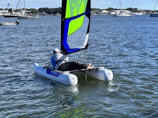 The Guppy is a mini catamaran measuring less than 10 feet.