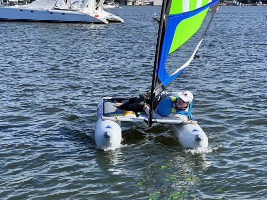 The Guppy is the smallest inflatable catamaran in the world