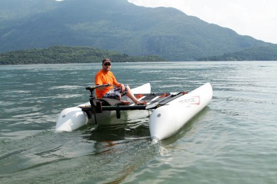 With an optional engine mount, the Minicat Guppy can become a tender