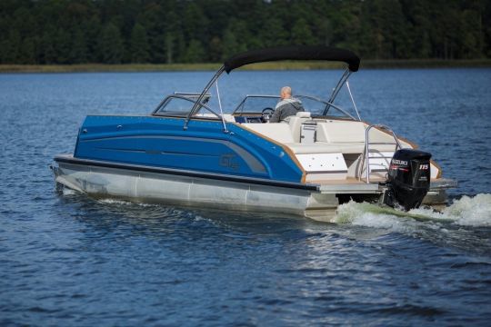 The Enigma is a pontoon boat produces in Poland