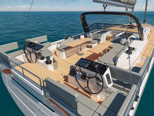 Le cockpit du Hanse 590 offre des zones bien définies