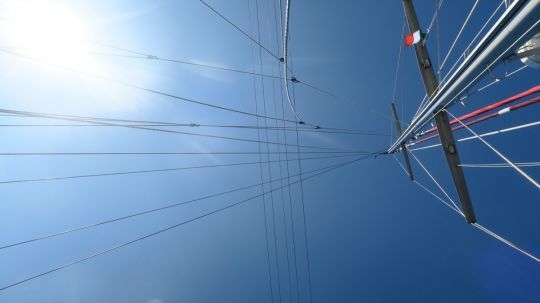 Passage sous le câble du téléphérique de Dursey Sound