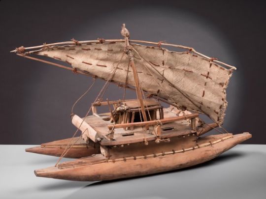 Maquette de pirogue Kanak, 21e, Nouvelle-Calédonie, Île des Pins