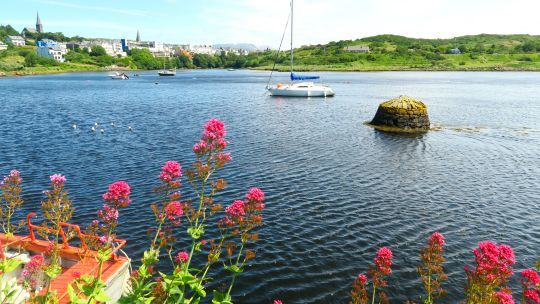 Clifden, capitale du Connemaraport assèchant en contre bas de la ville, dans un cul de sac