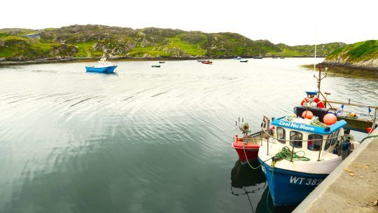 Ancien quai pour ferry au fond du port d'Inishbofin