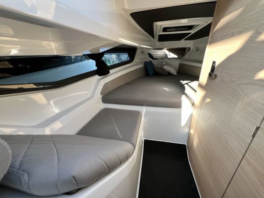 The Yamarin features a real cabin with lots of room