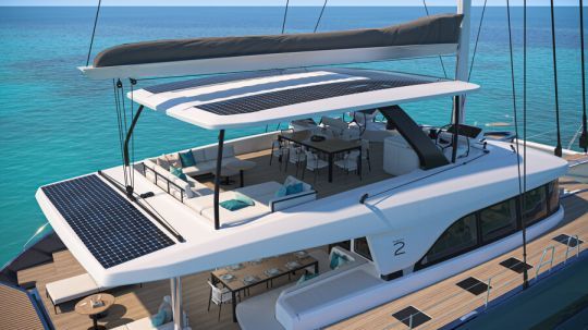 Le flybridge du Lagoon Eighty 2