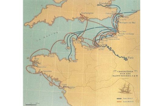 Navigations effectuées par Jules Verne avec les Saint-Michel I et II