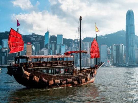 La jonque Aqua Luna en baie de Hong Kong © Hongkongcheapo