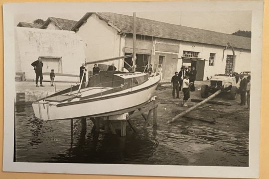 Mise à l'eau du Primaat devant la pêcherie de Capbreton