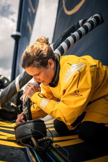 Clarisse Kremer à bord de l'Occitane à fait le choix d'équipements Karver