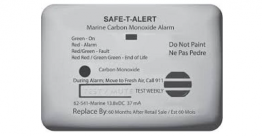 Détecteur de monoxyde de carbone Safe T Alert inscrit à des températures de fonctionnement de -40° à 70°