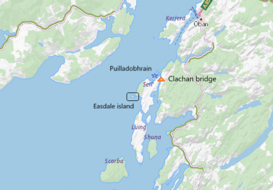 Carte d'Easdale à Oban