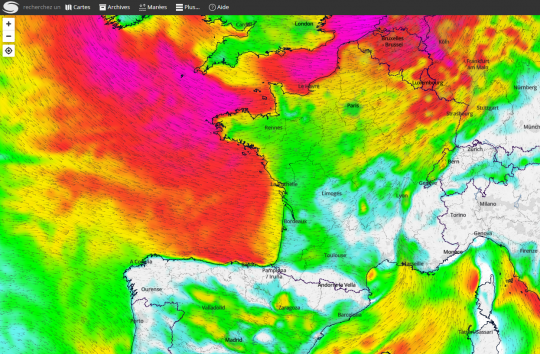 Une carte des vents