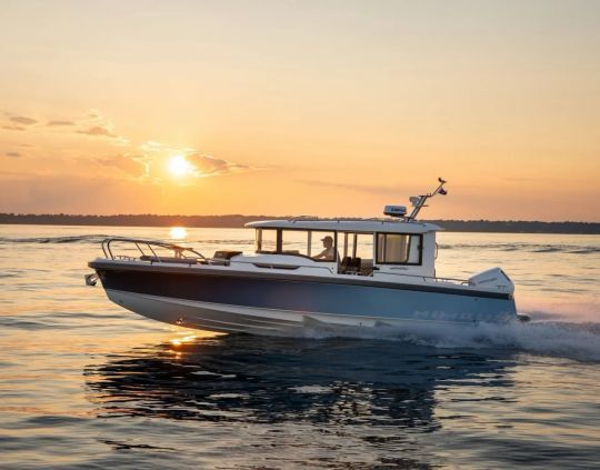 The Nimbus Commuter range is inspired by traditional commuter boats and Scandinavian snekkes