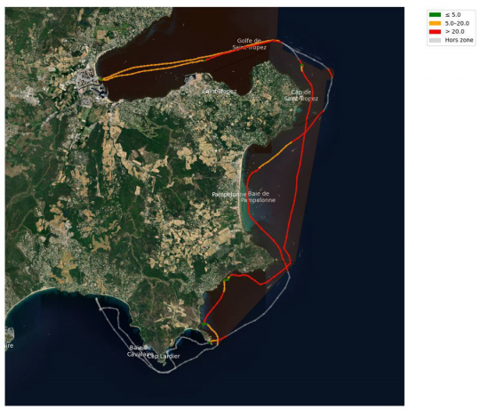 Illustrations d'analyse de navigation en exc&egrave;s de vitesse 