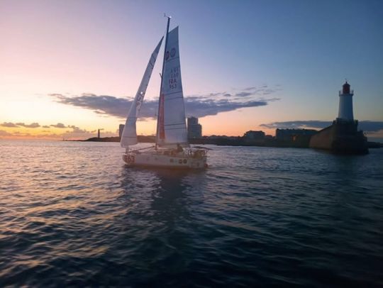 Retour en course pour Gabriel &copy;Mini Transat La Boulang&egrave;re