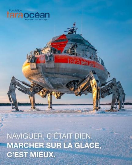 Tara s'est &eacute;quip&eacute;e de pattes m&eacute;canique pour am&eacute;liorer ses performances dans la banquise