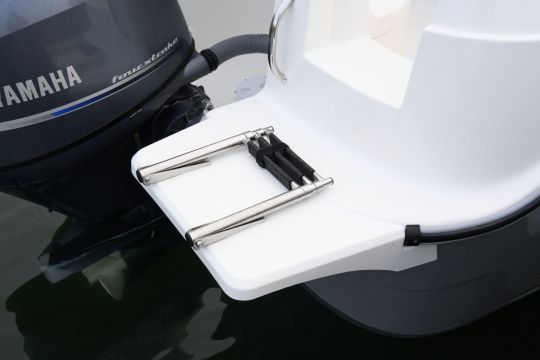 L'&eacute;chelle et la plateforme sont optionnelles &copy;YamahaMarine
