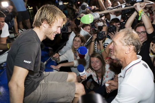 Fran&ccedil;ois Gabart a d&ucirc; c&eacute;der la t&ecirc;te de course &agrave; Francis Joyon &copy;Alexis Courcoux