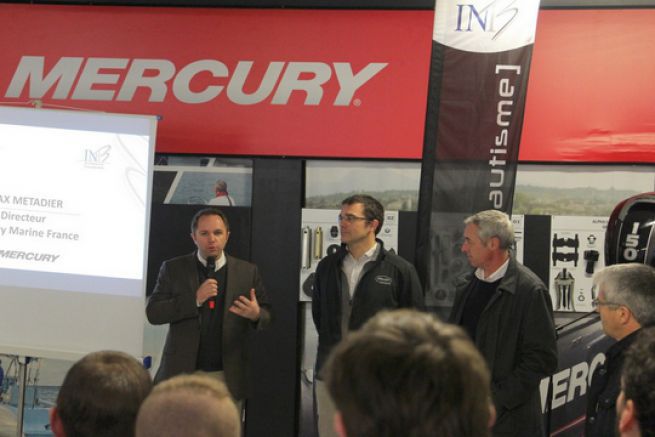 Max Métadier, directeur Mercury marine, Matthieu Taburet, administrateur de la FIN et Laurent Winisky, directeur de l'INB
