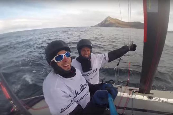 Franck Cammas en catamaran de sport au Cap Horn