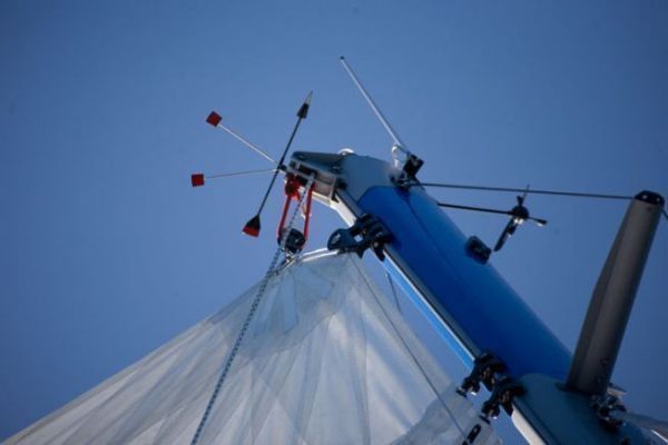 antenne VHF en tte de mt sur un voilier