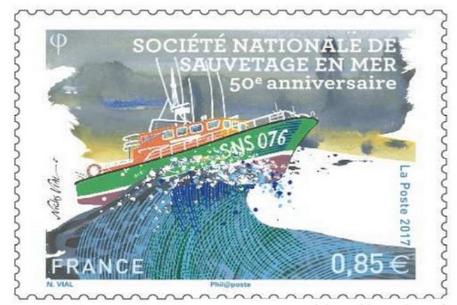 Le timbre aux couleurs de la SNSM