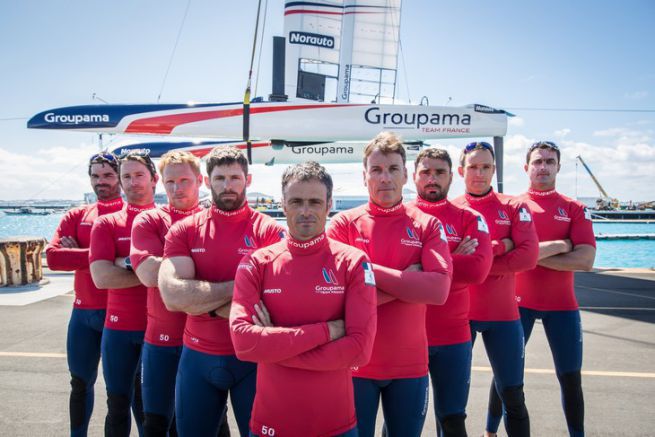 Les marins de l'quipe Groupama Team France sur la Coupe de l'America