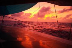 Coucher de soleil sur l'atlantique annonant le dbut de nuit